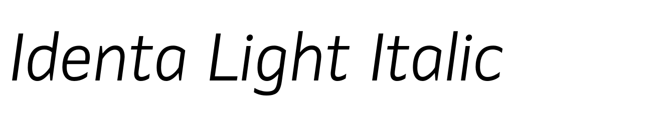 Identa Light Italic